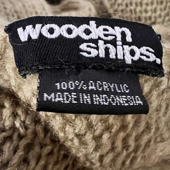 Wooden Ships Stylish Warm Durable Trendy Versatile Tan Brown Scarf Outerwear - Picture 3 of 4